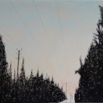 On the way home. 65x35 cm Oil acrylic and ink on canvas. 2008